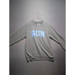 Sarah Marie RUN Sweatshirt Womens Medium Gray Heart on Your Sleeve Crewneck